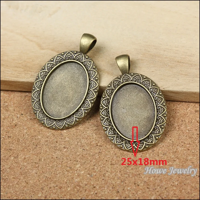 Wholesale 18 pcs Vintage Charms Oval picture frame Pendant Antique