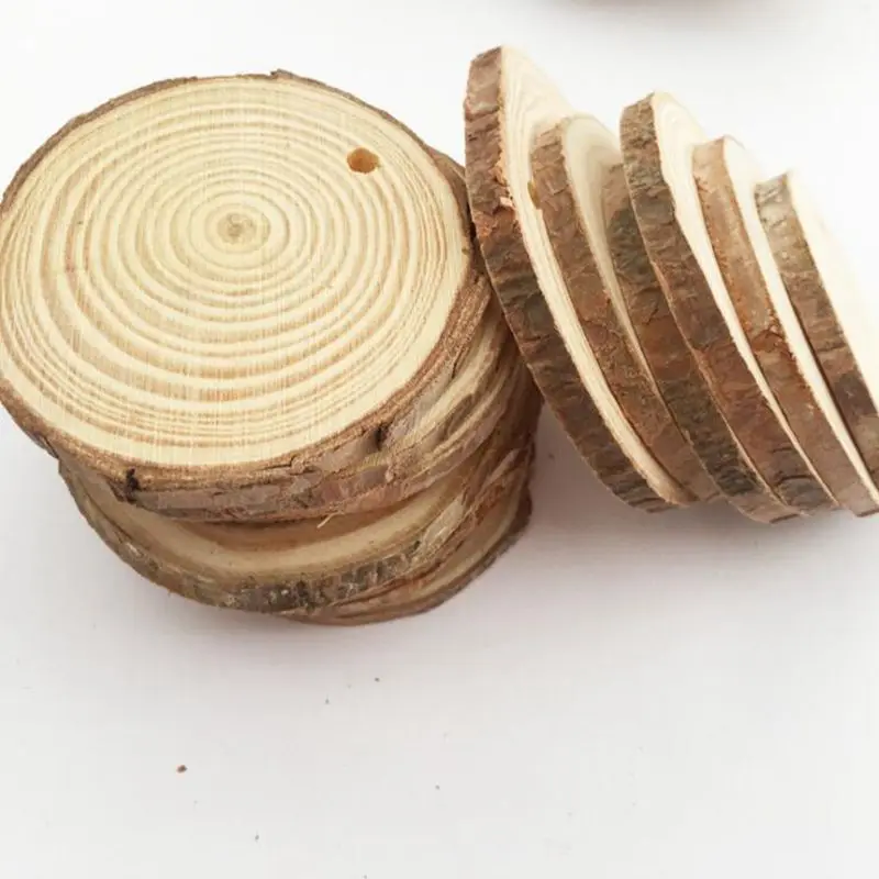 

10pcs/lot 5-7cm Round Wooden Board DIY Handmade Scrapbooking Craft Natural Wood Plank wood block Home Wedding Decoration