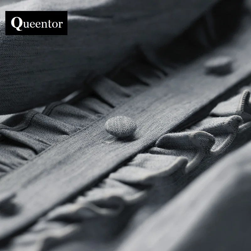 Queentor Оригинал 2017 бренд осень высокого класса стенд винтажные элегантные миди