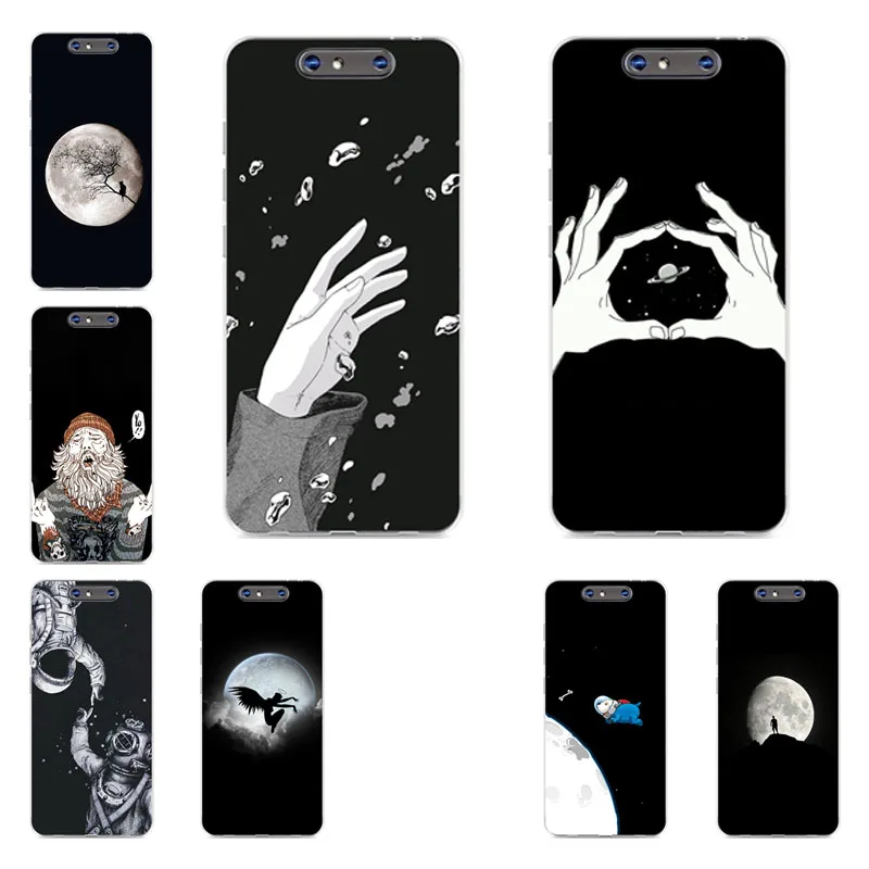 

zte blade v8 Case,Silicon Black graffiti Painting Soft TPU Back Cover for zte blade v8 Protect Phone cases shell