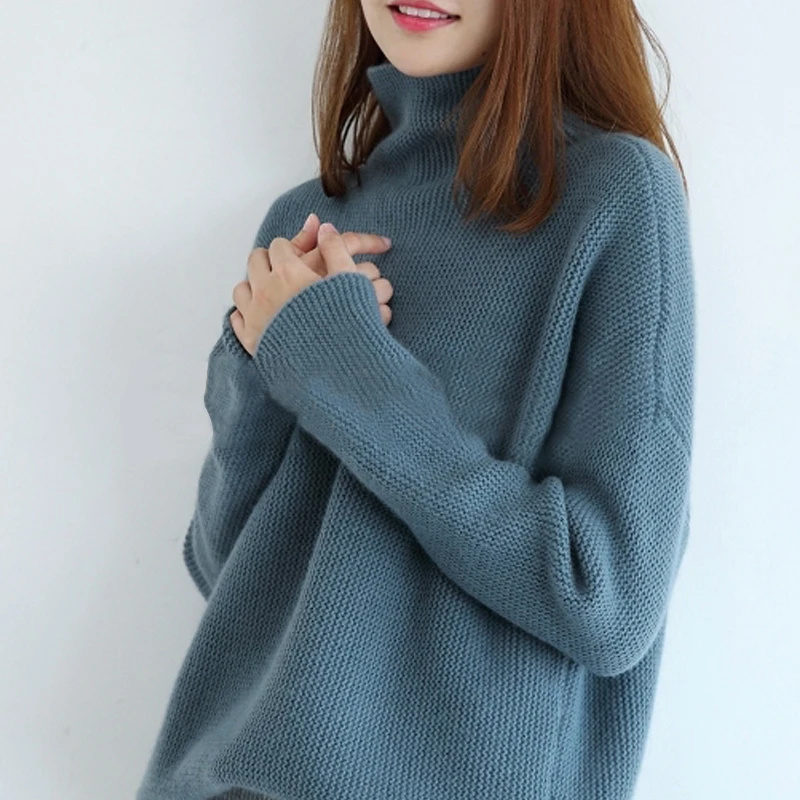 

Women Sweater 100% Cashmere and Wool Knitting Jumpers Hot Sale Ladies Turtleneck Pullovers Woolen Knitwear Winter Standard Tops