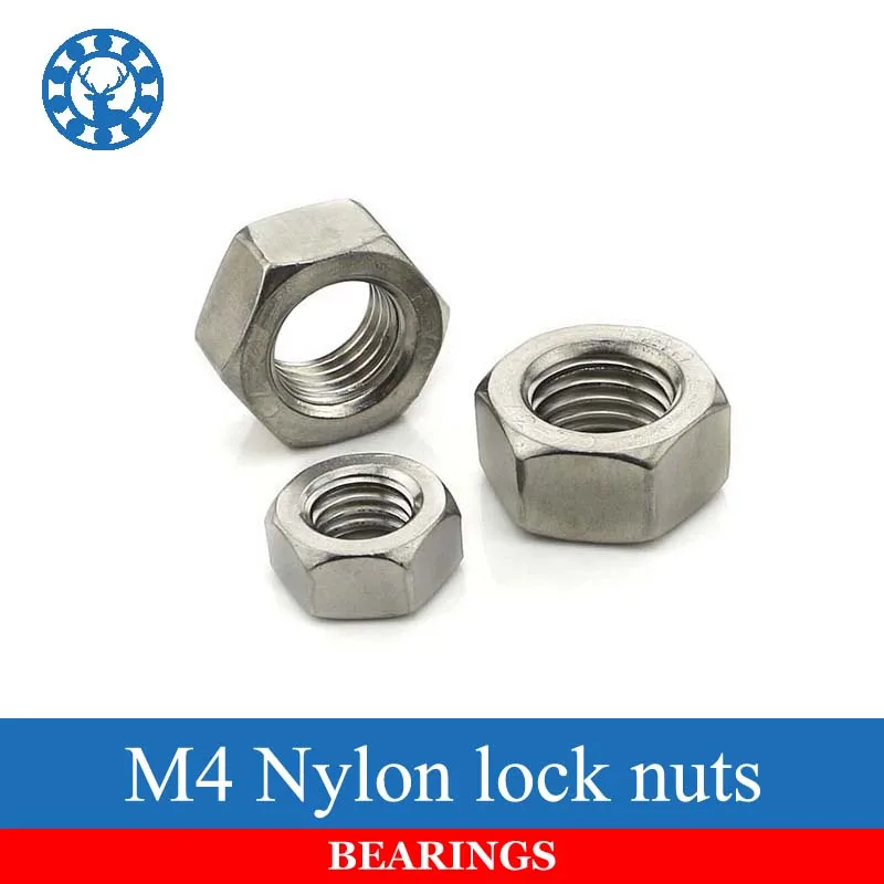 50Pcs DIN934 M4 304 Stainless Steel Metric Thread Hex Nut Hexagon Nuts