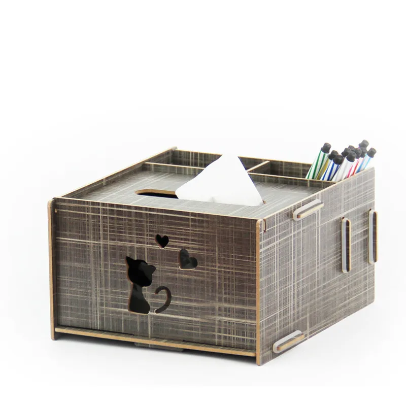 Офисная настольная креативная Экологичная деревянная многофункциональная перекачивающая бумага коробка держатель ручки
