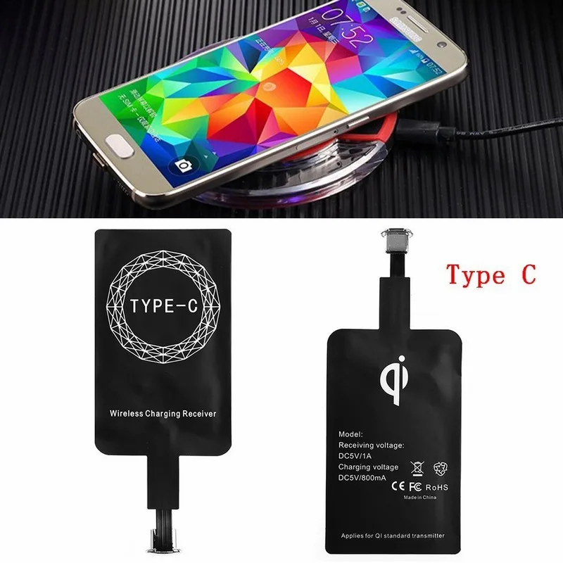 Фото Беспроводной зарядный приемник Ascromy Type C Qi для Huawei P20 Pro P9 P10 Mate 10 9 OnePlus 6 5 3 usb зарядки Беспроводной зарядный приемник Ascromy Type C Qi для Huawei P20 Pro P9 P10 Mate 10 9 OnePlus 6 5 3 usb зарядки
