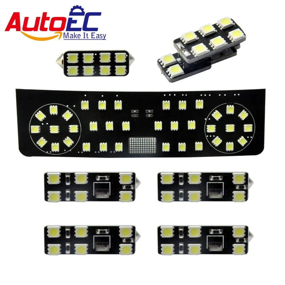 

AutoEC 7pcs/set 12v Car festoon Dome panel Interior Dome&Map Reading Lights Lamp Kit for VW Tiguan no sunroof version #LDK13
