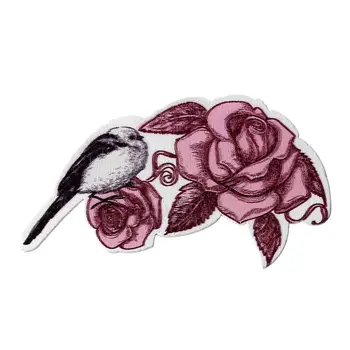 

8SEASONS Wood Cabochons Scrapbooking Embellishments Findings Flower Pink Bird Pattern 7.2cm x 4.2cm ,30 PCs Hot new