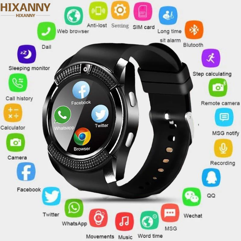 

Smart Watch Men Bluetooth Sport Watches Women Smartwatch Support Sim TF Card Phone Call Push Message Camera For Android Phone