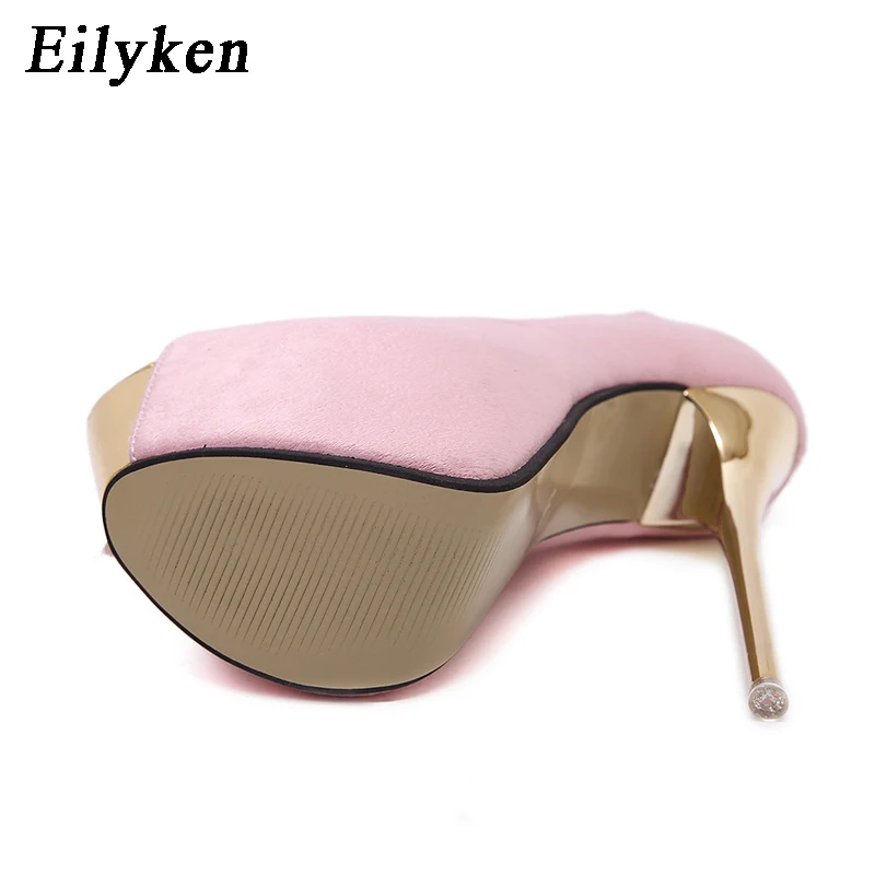 Eilyken/женские туфли-лодочки; женские пикантные туфли-лодочки с открытым носком на высоком каблуке; туфли на платформе; цвет белый, черный, розовый; Свадебные вечерние туфли; размеры 34-45