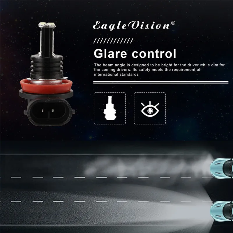 WUPP Автомобильные фары 2 шт. H8 H9 H11 3030 24 SMD Противотуманные RGB светодиодные Вт 6000 К