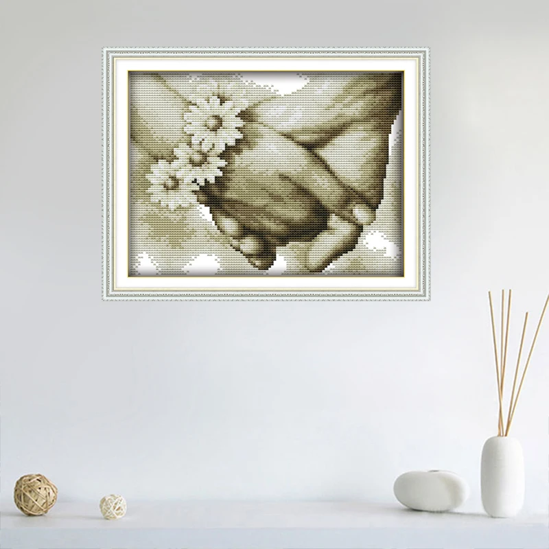 Cross Stitch Kit Hand in Hand(3) Patterns Home Decoration Counted 14CT 11CT DMC Cross-stitch Kit Embroidery Needlework