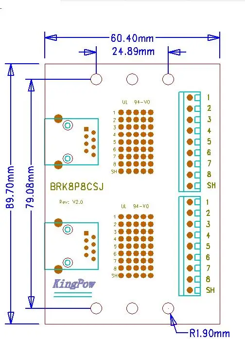 RJ45 rj45 Breakout Ethernet печатная плата LAN плата интерфейс порт терминала C45 din-рейку монтаж w/Кронштейн Разъем