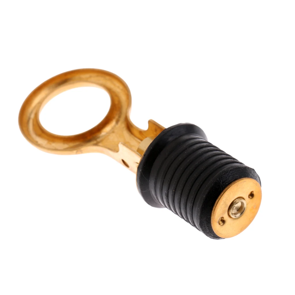 

1" Snap Lock Boat DRAIN PLUG - Brass Rubber - Livewell Bilge Transom Fishing