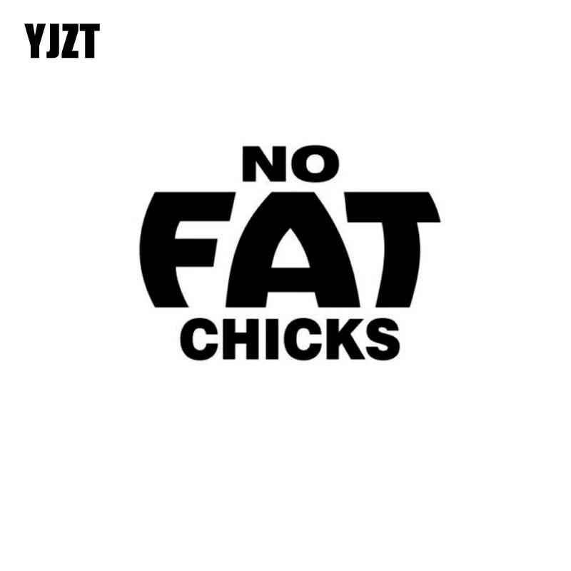 YJZT 14CM*10CM Fun NO FAT CHICKS Vinyl Car-styling Car Sticker Decals Black/Silver C11-0610 | Автомобили и мотоциклы