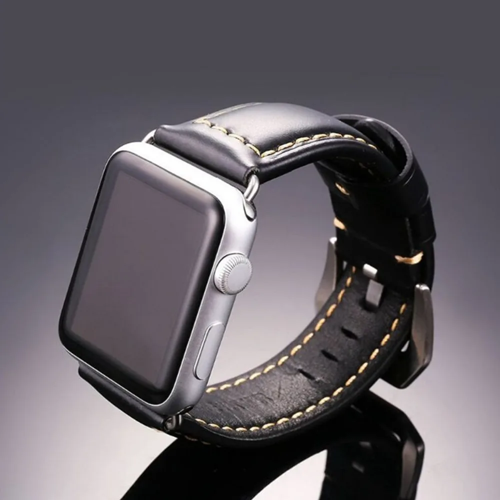 Cowhide Genuine Leather Strap Watch Band For Apple Watch 42m 38mm Wristband Replacement with Adapter for iWatch Series 1/Series2 apple-bands-series- : image Cowhide Genuine Leather Strap Watch Band For Apple Watch 42m 38mm Wristband Replacement with Adapter for iWatch Series 1/Series2 apple-bands-series-
