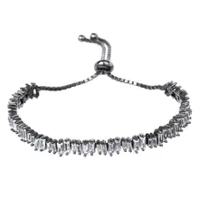 Модные ювелирные изделия AAA кубический цирконий для мужчин и женщин багет теннис регулируемый браслет медная основа с золотыми аксессуарами