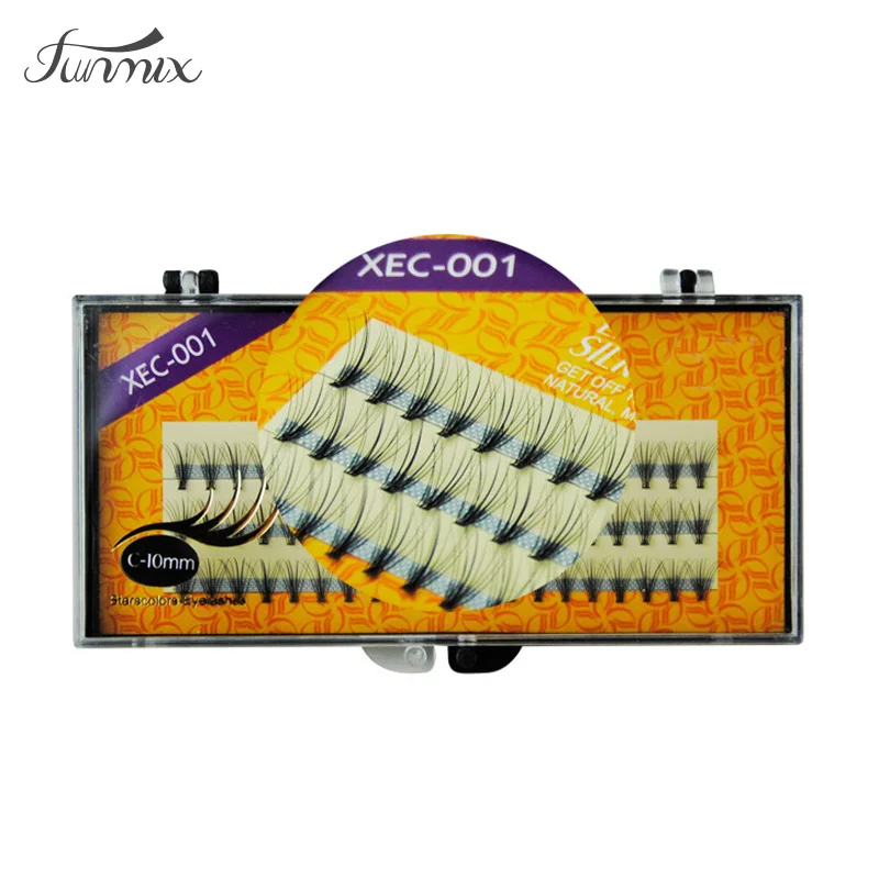 

Imported 3 Strips/Pack Silk black Fake Eyelashes C Curl Eyelash Extension Individual False Eyelashes Thickness(0.10mm)8/10/12mm