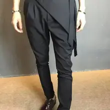 27-44! Новая мужская одежда стилист волос личности тонкие брюки повседневные Модные шаровары плюс размер певицы костюмы