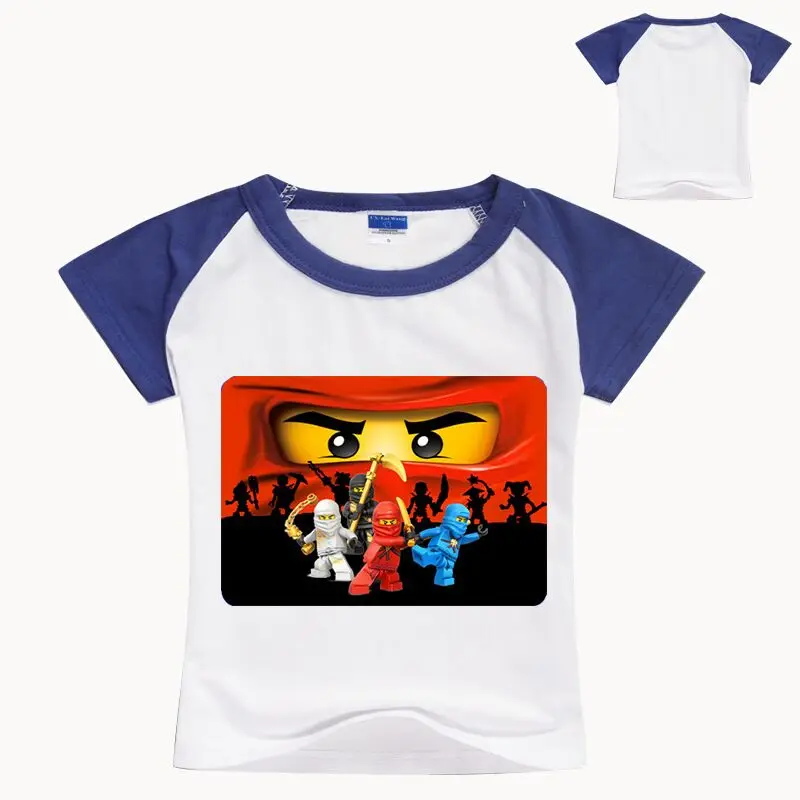 Коллекция года, Ninjago, хлопковые футболки с короткими рукавами и круглым вырезом, с мультяшным рисунком Одежда для маленьких мальчиков и девочек летняя футболка детские топы, футболки - Цвет: color at picture