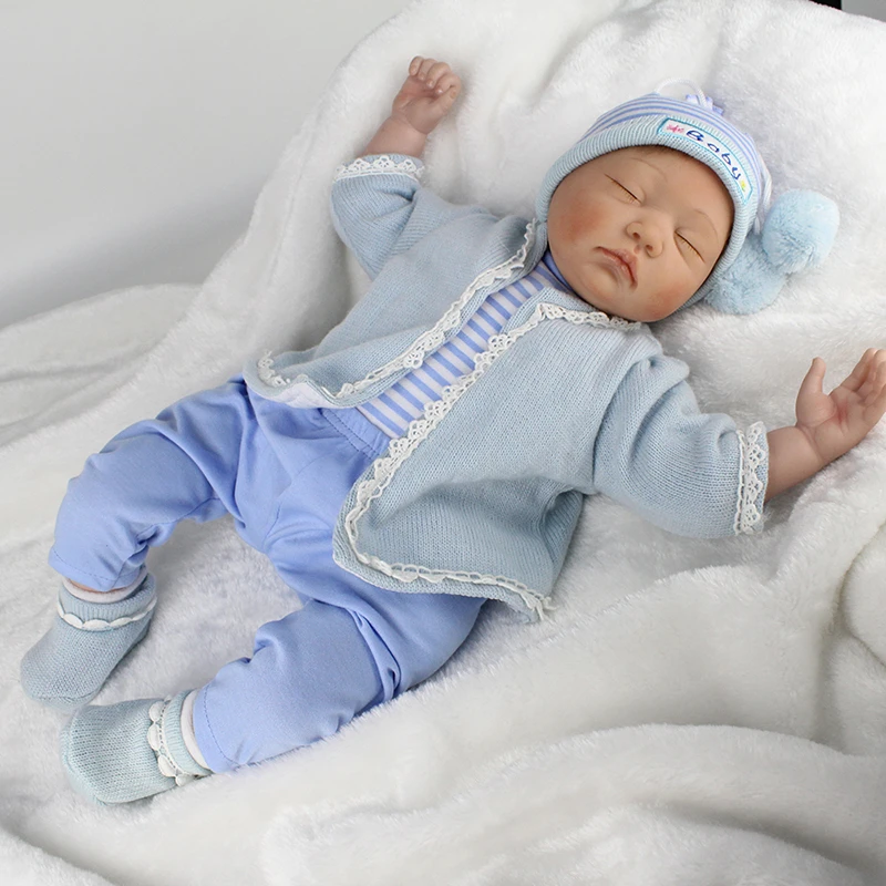 

KEIUMI 22" 55cm Bebes Silicone Reborn Baby Dolls Toys Cloth Body Boy Toddler Babies Newborn Dolls For Kids Best Playmate