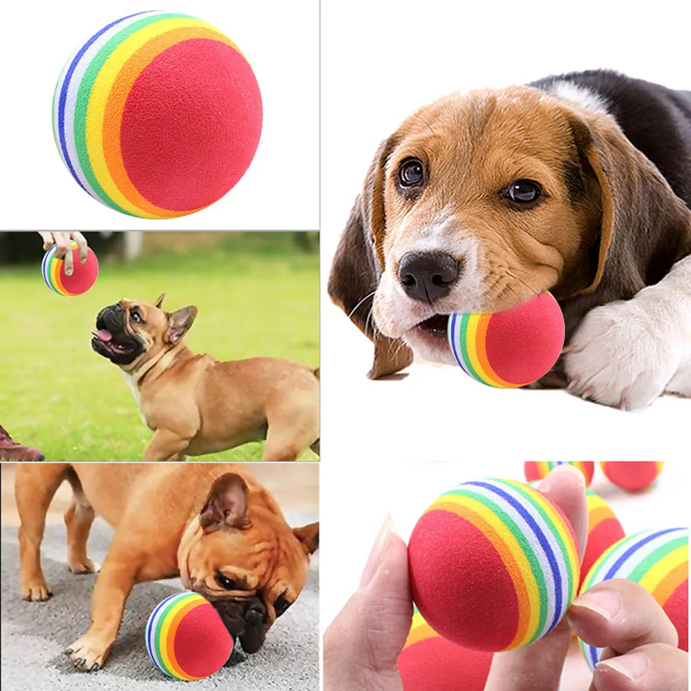 

Dog Cat Toys 3.5CM Colorful Play Balls For Pets Products Hot Sale 2019 New Fashion Funny Pet Toy Baby