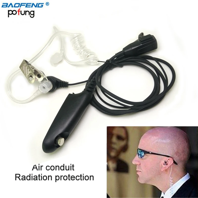 

Walkie Talkie Air Conduit Headset Earpiece Microphone for Baofeng BF-9700 BF-A58 UV-9R Waterproof Two Way Radio