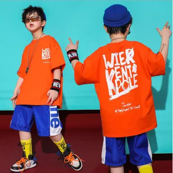 

Kids Ballroom Hip Hop Dance Clothes Girls Boys Jazz Dancing Costumes Tshirt Tops Outfits short Pants Stage Street wear