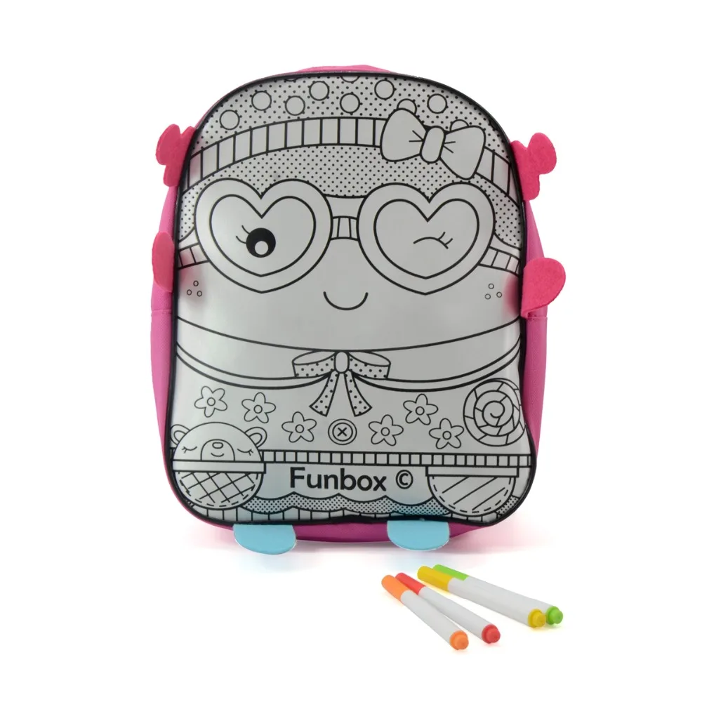 DIY Детский Розовый Рюкзак с красящими ручками