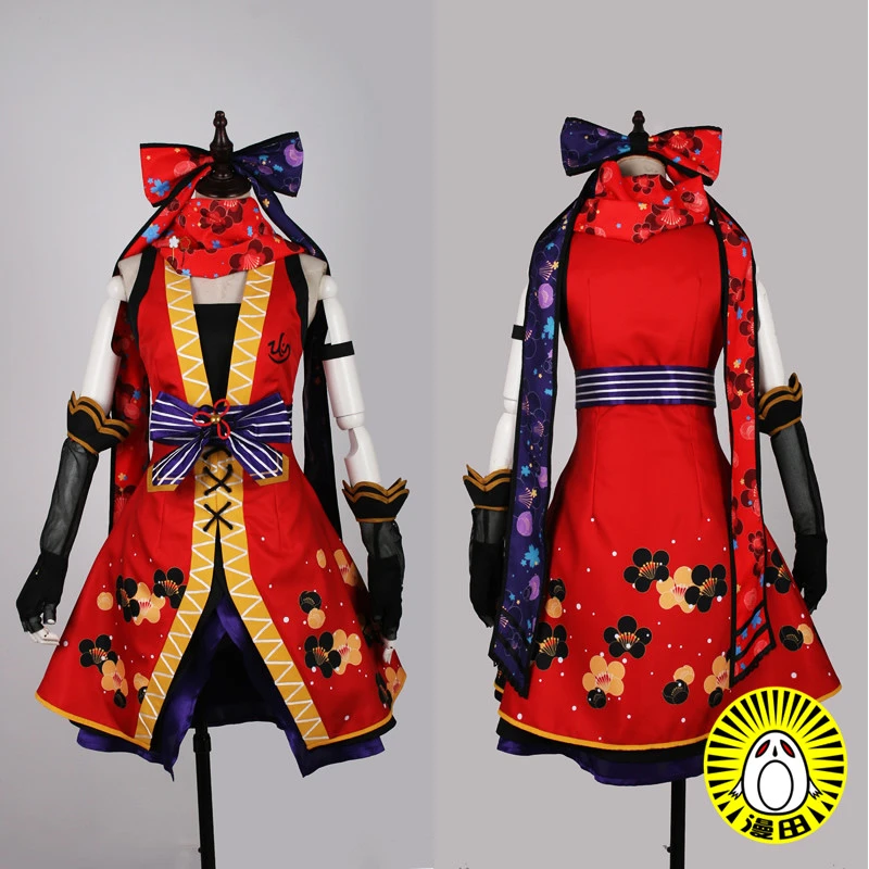 Nico Yazawa Love Live Ninjia Пробуждение косплей костюм красное платье носки B| |