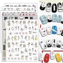 1 шт сексуальная девушка 3D наклейки для ногтей супер тонкие русские буквы слова наклейки для ногтей s советы клейкие наклейки русский классный дизайн MYCA499-513