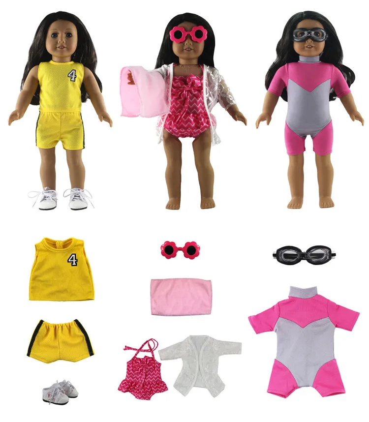 

3 pcs Swimwear Swimsuit /Diving clothes Clothes For 18 inch American Doll Our Generation Doll Clothes