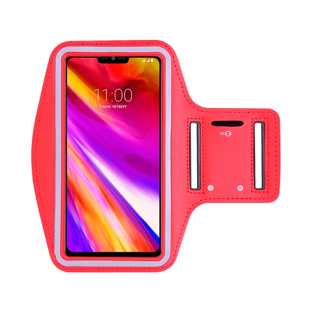 Бег трусцой спортивные Чехол-повязка на руку чехол для телефона для LG Q9 один Q8 Q7 Q6 Q60 G8X G8S G8 G7 G6 G5 плюс V50 V50S V40 V35 V30 ThinQ - Цвет: Красный