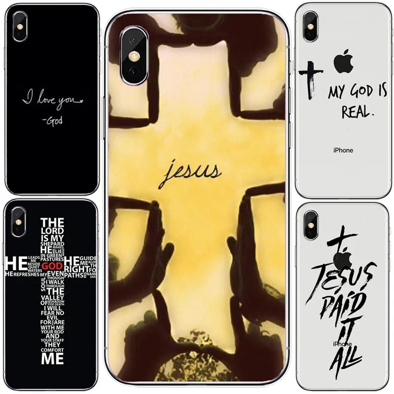 

For iPhone XS MAX 10 4 4S 5 5S 5C SE 6 6S 7 8 Plus XR Hard PC Case Christ Jesus Bible Verse Cross