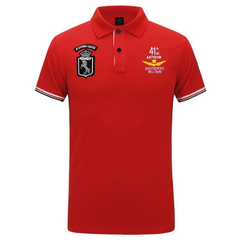 

New 2019 Air Force one Top Quality Embroidery Men's ASSTSERIES Militare Polo Shirt Hombre Manga Corta Fashion Men Clothing