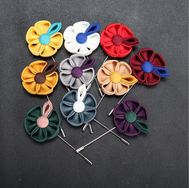 

Fabric Flower Brooch Fashion Multi Colors Men Women Lapel Pin Coat Party Boutonniere