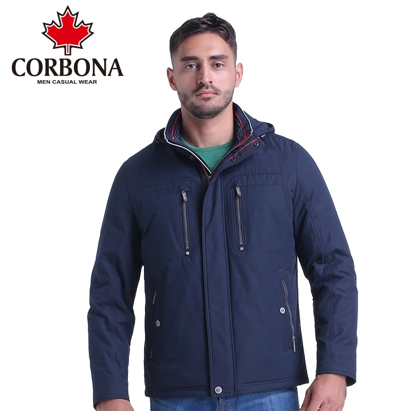 

CORBON New Winter Jacket Mens Printed Cotton Men Clothing Business Casual Men Parka Coats Thick Warm Hooded Coat