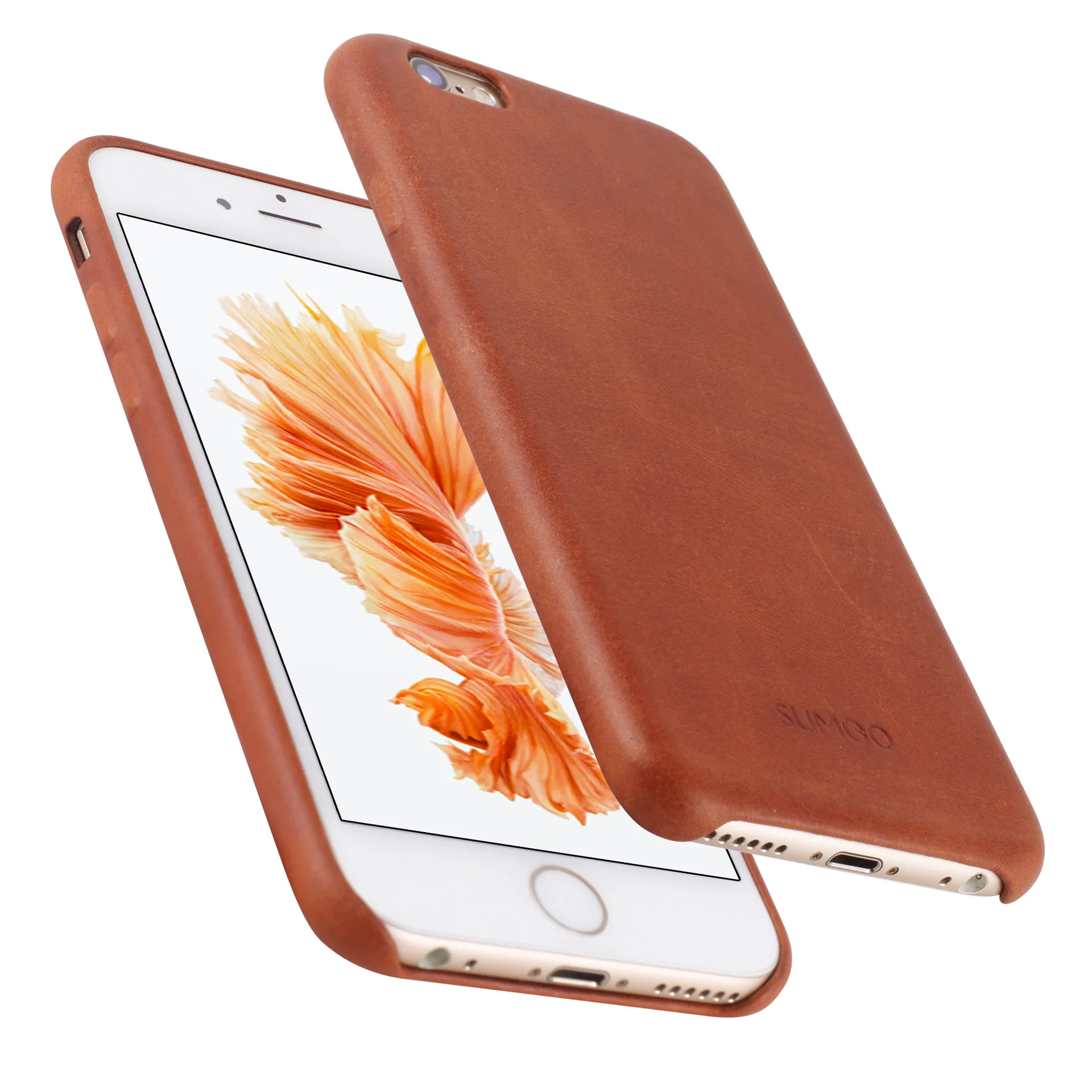 Telefone para o Iphone Polegada de Volta Capa para o Iphone Além de 5.5 Case de Negócios de 4.7 Sumgo Genuine Leather Case 8 7 6 s Polegadas x 18 além de 5.5 polegada de Volta Caso