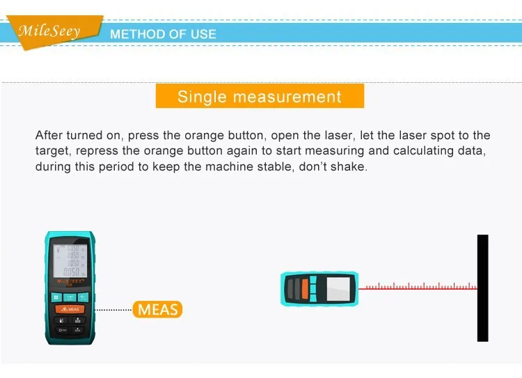 Mileseey S6 лазерный измерительный прибор 100 м, лазерный дальномер, лазерный диастиметр для измерения на расстоянии, средний лазерный синий