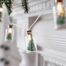 Стеклянная подвеска с рождественской елкой Jar светящаяся гирлянда в бутылке с 20 светодио дный батарея работает для Свадебная вечеринка