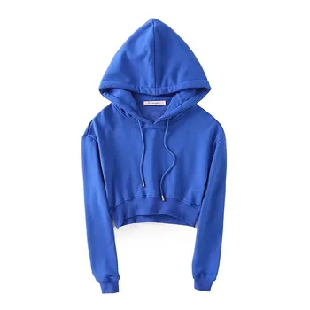 

In The Spring Of New Energy-saving Star High Waist Navel Short Drawstring Hoodie, Thin Hoodie Pure Female