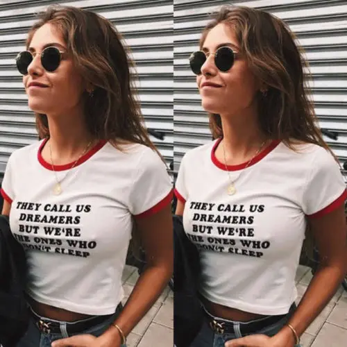 

Women Loose Short Sleeve Letters Cotton Casual Shirt Tops Fashion Summer T-shirt female T-shirt for women crop top