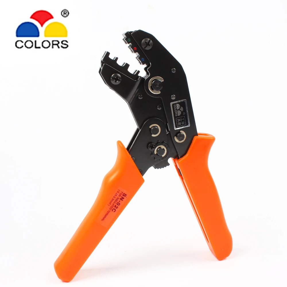 

Colors SN-02C SELF-ADJUSTABLE MINI-TYPE CRIMPING PLIER 0.25-2.5mm2 straight German Pliers hand tools