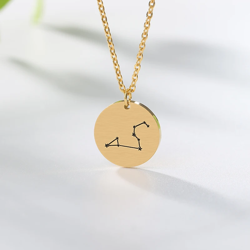 

12 Zodiac Sign Twelve Constellation Pendant Necklace Twelve Retro Constellation Pendant Charms Necklaces for Women
