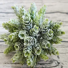 Paquete de 30 cabezales de simulación de piña, plantas de césped Artificial DIY, jarrones para el hogar para decoración, pompón de flores de plástico falso