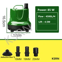 В 220 В погружной водяной насос 4500LPH Аквариум Фонтан осень гидропоники 85 Вт