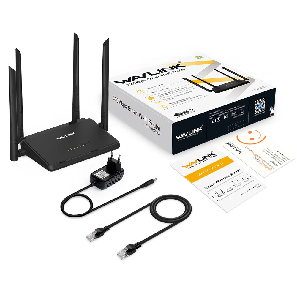 Wavlink n300 300 Мбит/с Беспроводной Смарт Wi-Fi маршрутизатор Ретранслятор точка доступа с 4 внешних антенн Кнопка WPS IP QoS Скорость 2 Быстрая