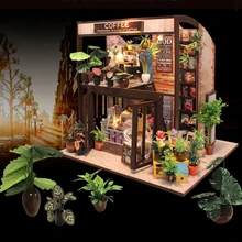 Рождественские подарки Миниатюрная игрушка-головоломка Diy Кукольный дом модель деревянная мебель строительные блоки игрушки подарки на день рождения COFEE House TIMES