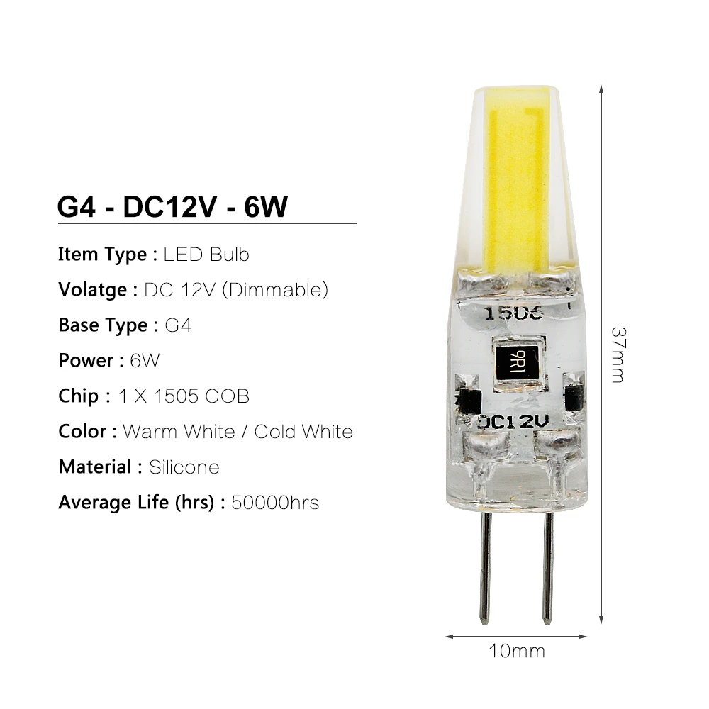 G4 светодиодный светильник 3 Вт 6 Вт COB светодиодный светильник 12 В DC мини-светильник 360 Угол луча заменить 20 Вт 30 Вт галогенная лампа люстра светильник s
