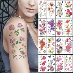 3D temporal tatuajes para mujeres del tatuaje etiqueta engomada del tatuaje de luz Rosa flor Rosa cuerpo pecho cuello arte impermeable brazo falsos Tato 3D temporal tatuajes para mujeres del tatuaje etiqueta engomada del tatuaje de luz Rosa flor Rosa cuerpo pecho cuello arte impermeable brazo falsos Tato