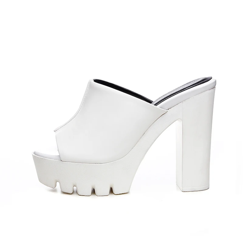 Женские мюли на платформе и квадратном каблуке с открытым носком|ladies slippers|slippers