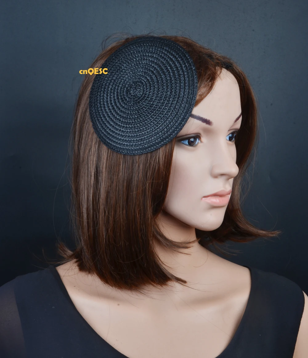 NEW Black 14cm Round PP straw base Disc Saucer Fascinator Base for sinamay fascinator.in Women